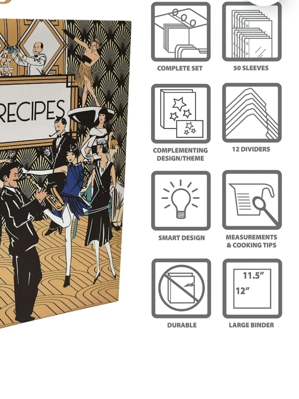 Better Kitchen Products Recipe Binder Art Deco 